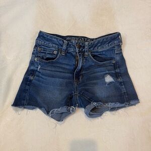 American Eagle Women’s Size 2 Blue Jean Shorts Outfitters Distressed